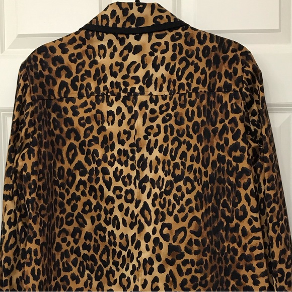 Reversible Black Cheetah Print Coat Jacket Jones New York Oversized Small S/M - Picture 9 of 14
